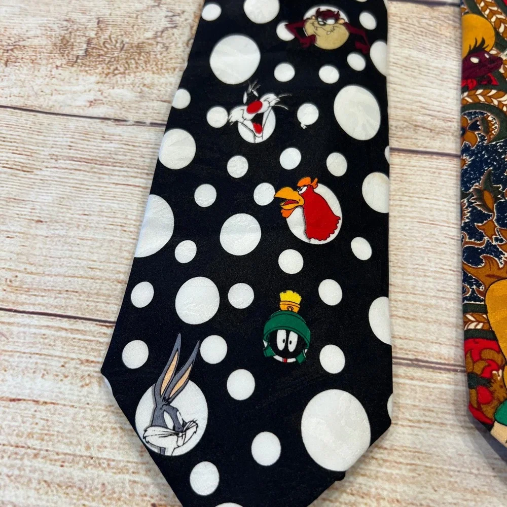 Vintage 90s Looney Tunes Bugs Bunny ‎ Marvin The Martian Neck Tie Lot Set
